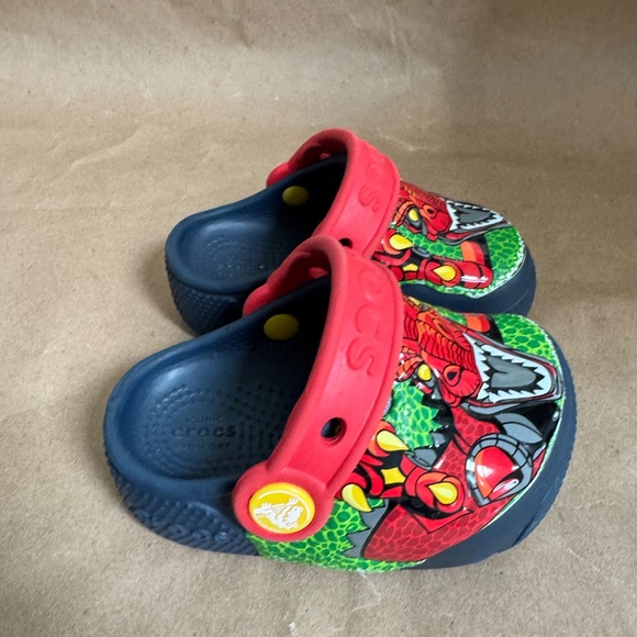 CROCS Toddler FunLab Lights Robosaur Rex Red Green Blue Light Up Clogs. Size C5 - Picture 3 of 6